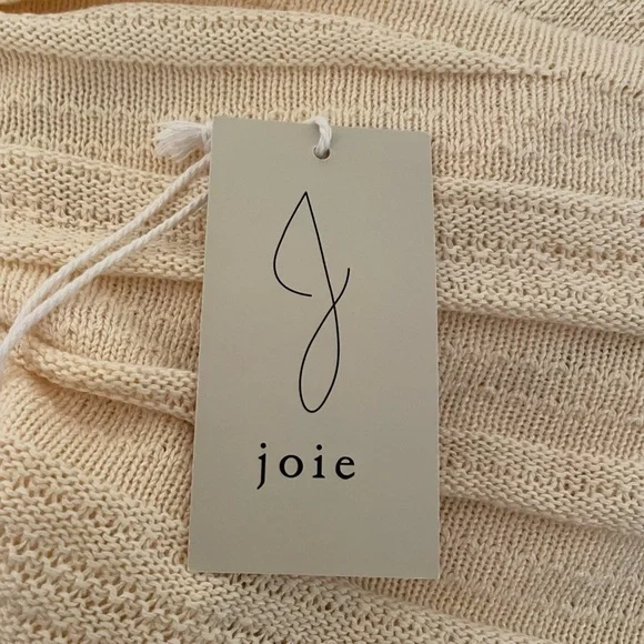 Joie Cardigan Sweater Women's Large Yellow Open Front Textured Linen Blend NWT - Picture 7 of 9